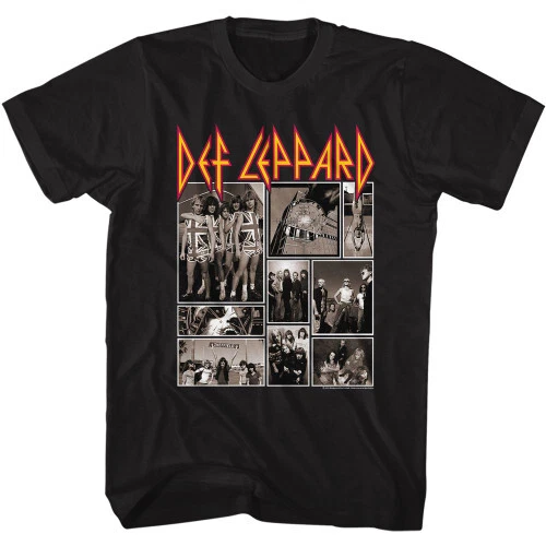 Def Leppard Def Collage Black AdulShirt