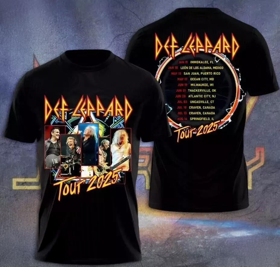 Def Leppard Tour 2025 3D Shirt Presents For Music Lovers