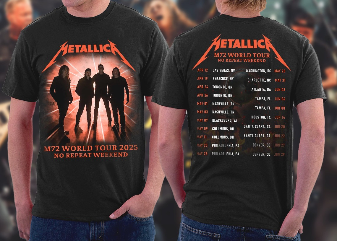 Metallica M72 World Tour 2025 Shirt No Repeat Weekend Metallica 2025 Tour
