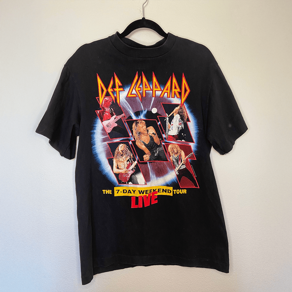 Def Leppard Merch 1993 Def Leppard The 7-Day Weekend Tour Live Shirt