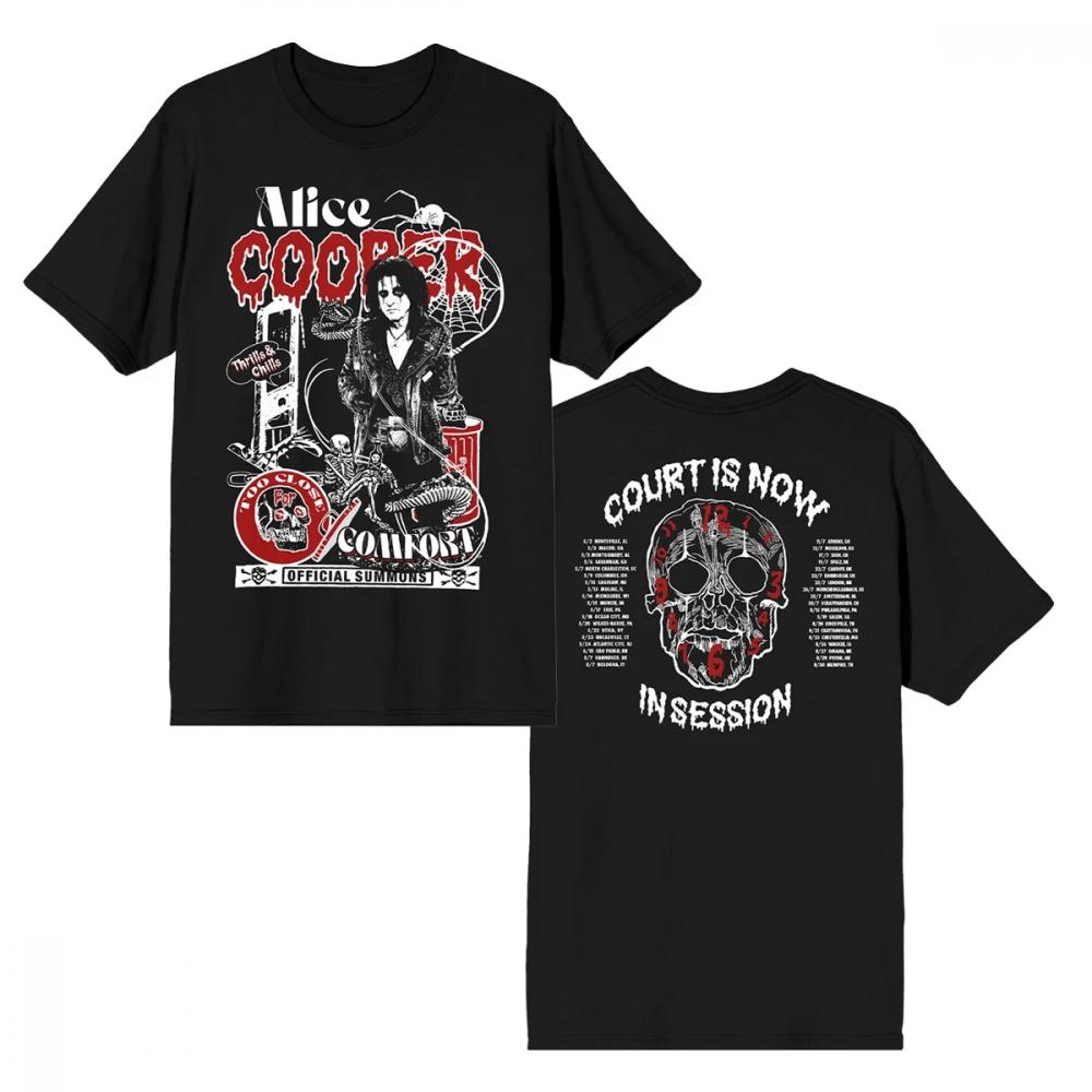Alice Cooper 2025 Tour Court Is Now In Session Too Close Tour Fan 2 Side Shirt