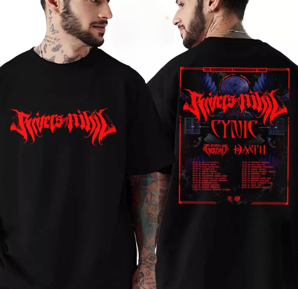 Rivers Of Nihil Eu Uk Tour 2025 Dates List Two Sides Print Vintage Shirt