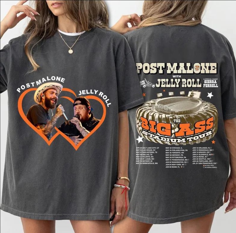 Post Malone Jelly Roll Shirt, Posty Shirt, Western Graphic Tee, Country Music Tour, Jelly Roll Concert Tshirt, Post Merch