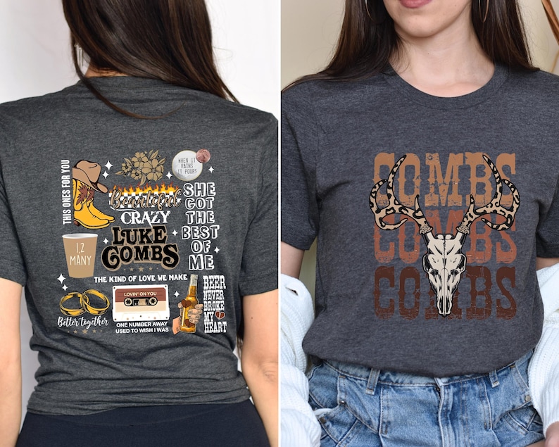 Combs Bullhead Shirt Two Side Print, Country Music Shirt, Luke Combs World Tour 2025, Cowboy Combs, Luke Combs Fan