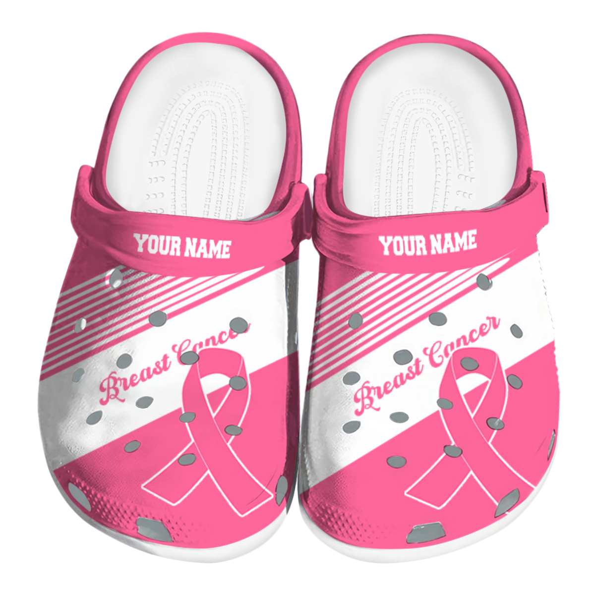 Breast Cancer Vibrant Dual-Tone Crocs Custom For Men Women Kids