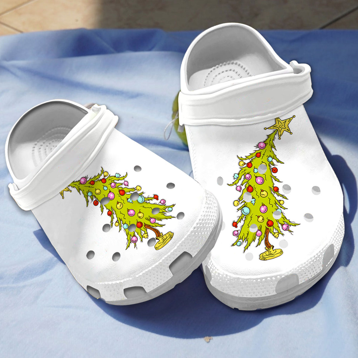 Non-Slip Grinch Star Christmas Tree Crocs For Kids And Adults
