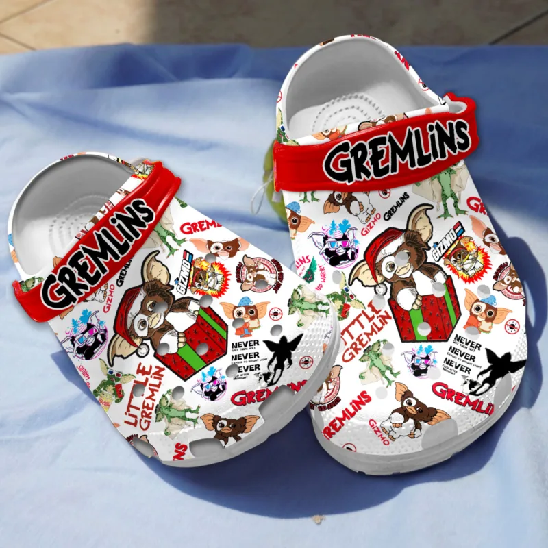 Breathable And Lightweight Lovely Gremlins Christmas Crocs Special Design For Kids And Adults