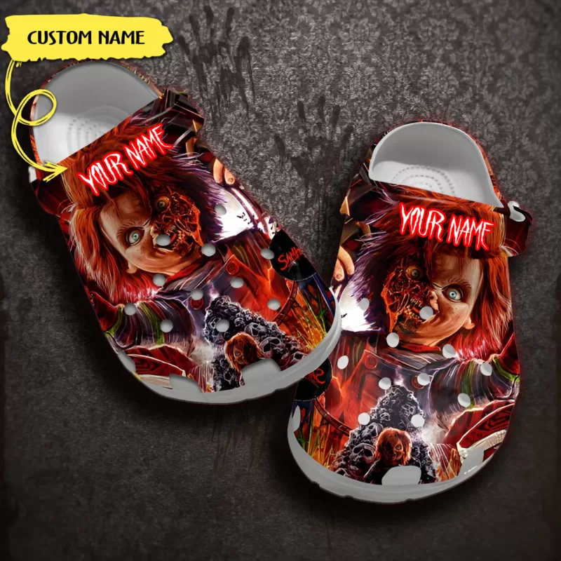 Scary Chucky Custom Name Crocs Special Design 