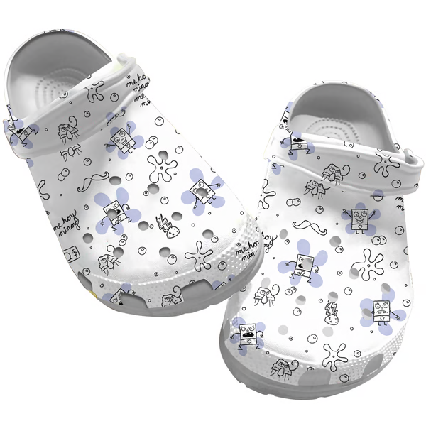Spongebob Classic White Crocs Shoes