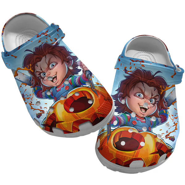 Scary Chucky Halloween Crocs Pumpkin Halloween Slippers