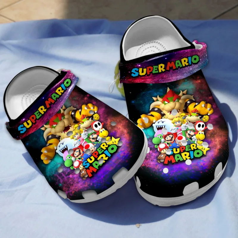 Super Mario Galaxy Pattern Crocs Unisex Game Theme Crocs Crocs For Kids And Adults