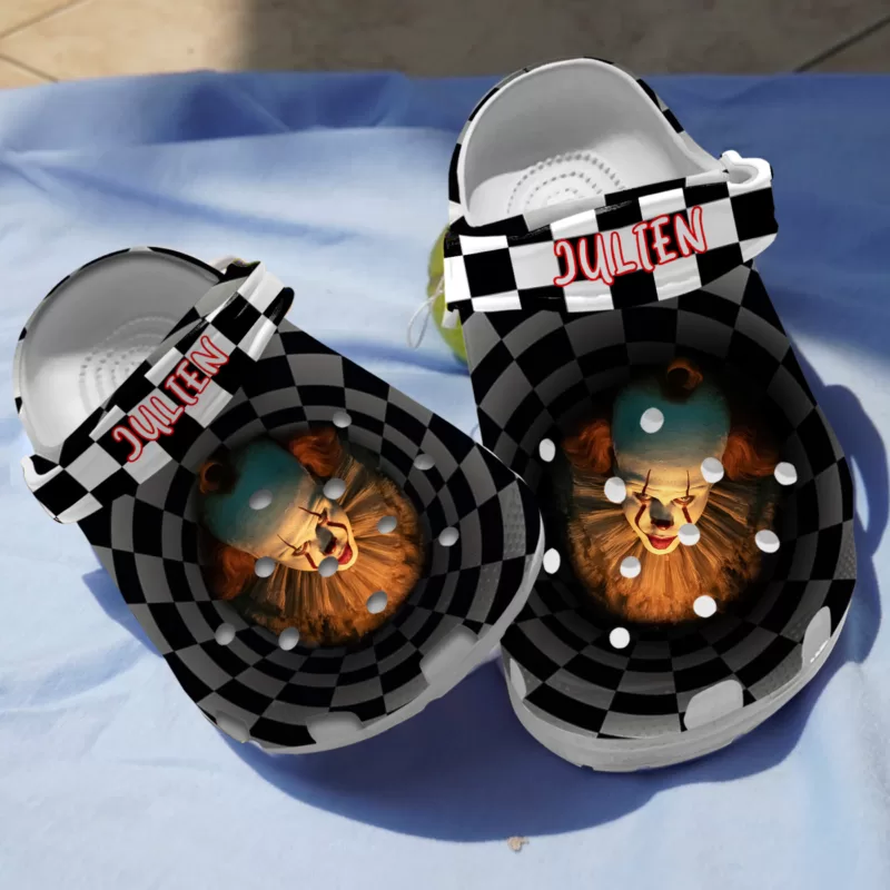 3D Pennywise Crocs Print White Sole 