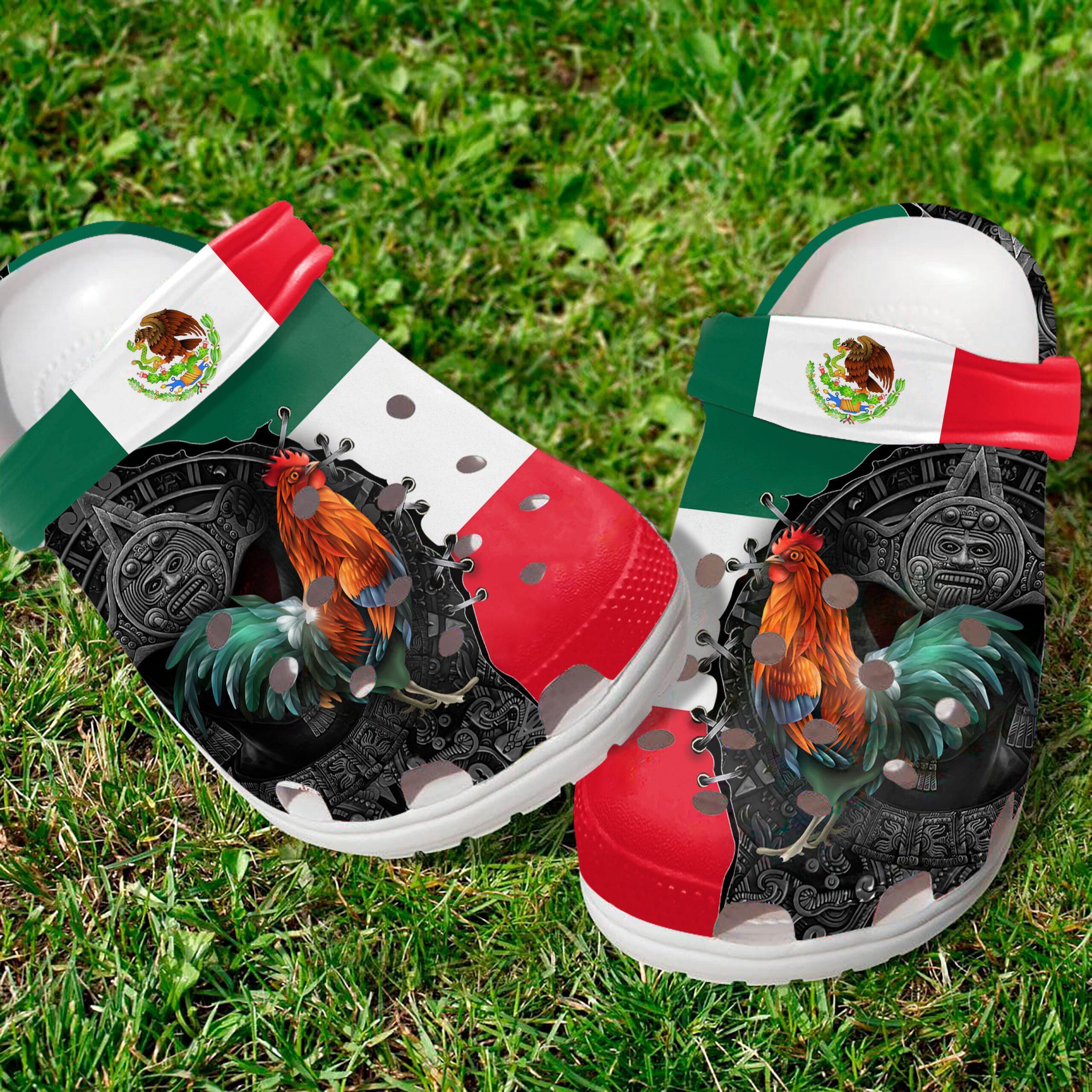 Cool Mexican Rooster Crocs