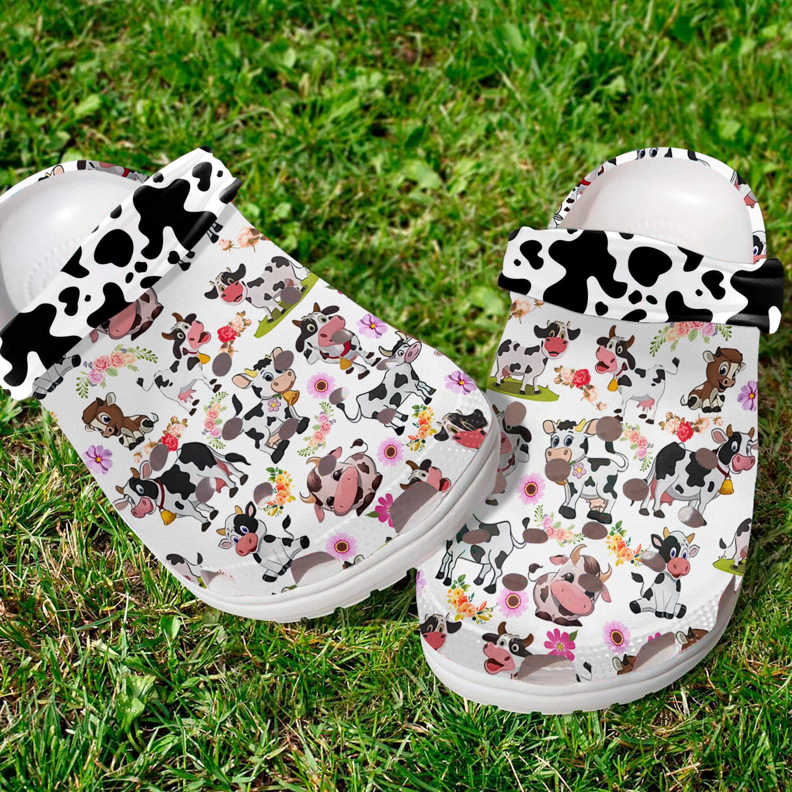 Cute Dairy Cows Pattern Crocs Shoes