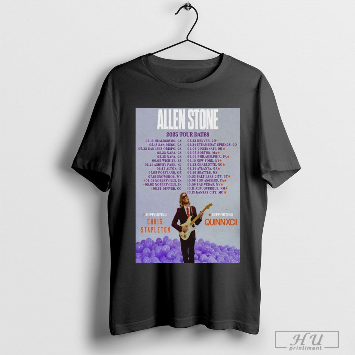 Allen Stone 2025 Tour With Chris Stapleton Quinn Xcii Shirt