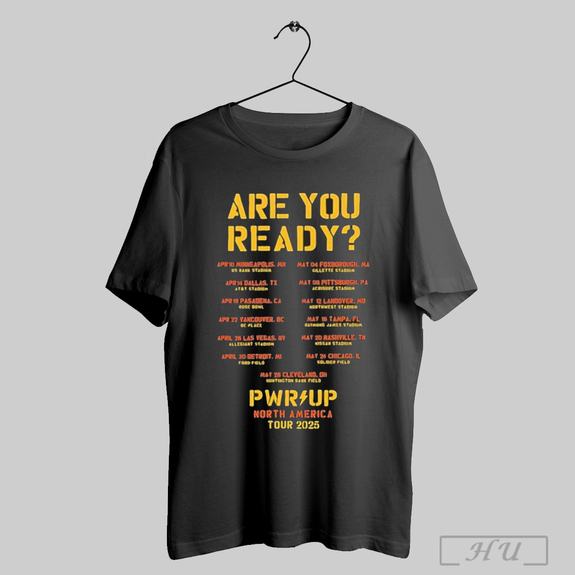 Acdc Are You Ready Pwr Up North America 2025 Tour Shirt