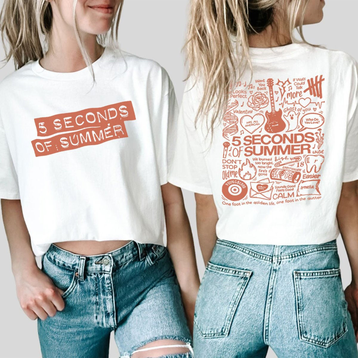 5S Of Summer 2 Sided Fan Shirt, 5 Seconds Of Summer Band Shirt, Shirt For 5Sos Fan,