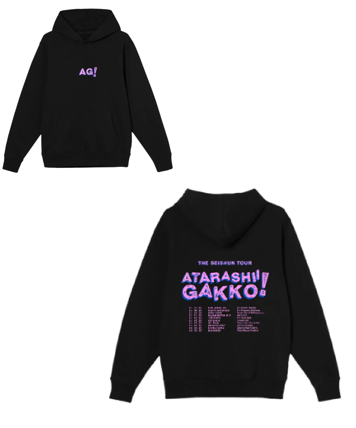 Atarashii Gakko Ag Black Tour Hoodie Shirt