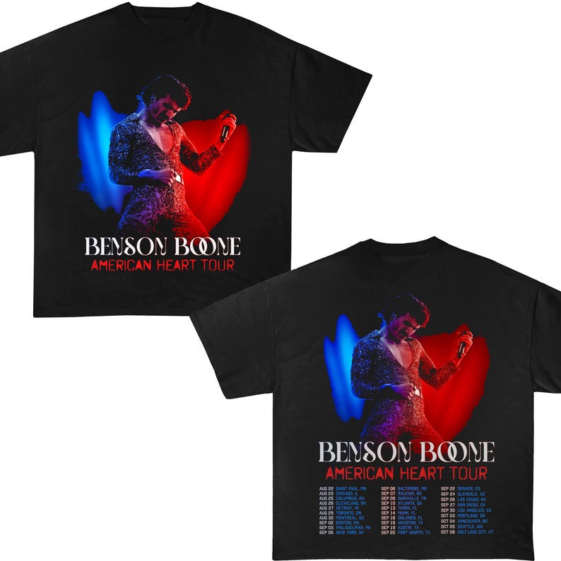 Benson Boone American Merch Heart Tour Shirt