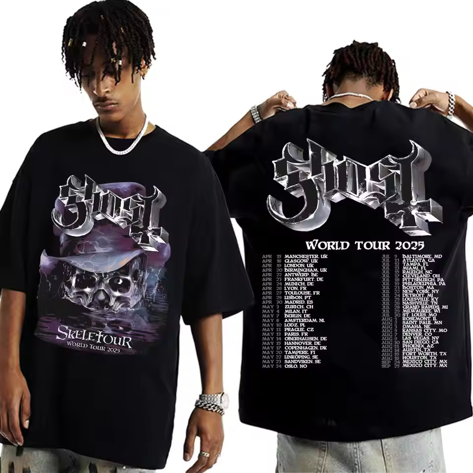Band Ghost Skeletour World Tour 2025 PrinShirt