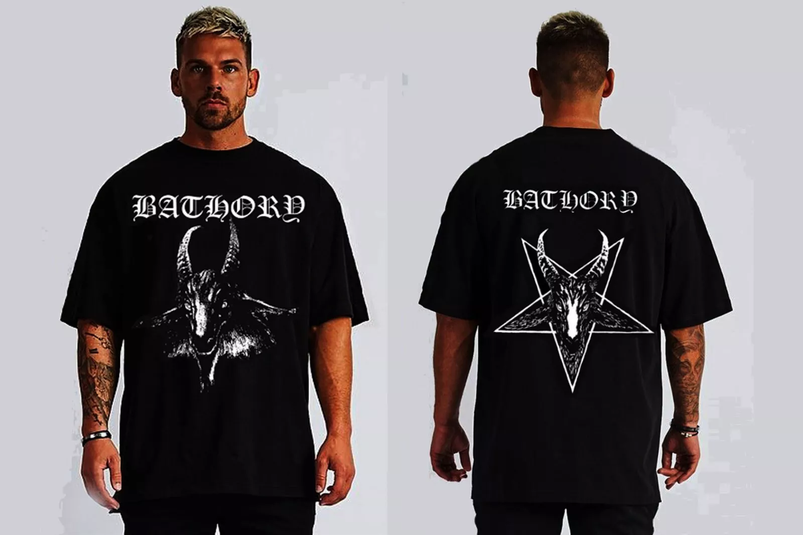 Bathory Black Metal Short Sleeve Front And Back PrinShirt