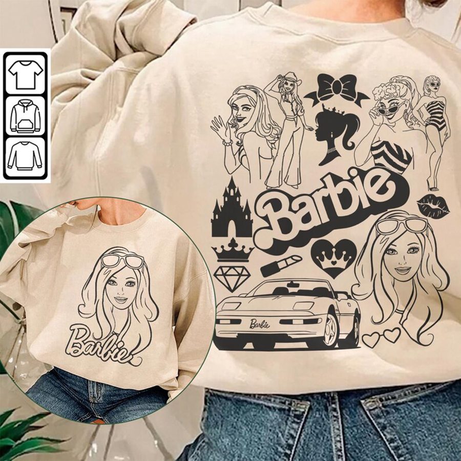 Barbie Movie Doodle Art Princess Barbies Sweatshirt