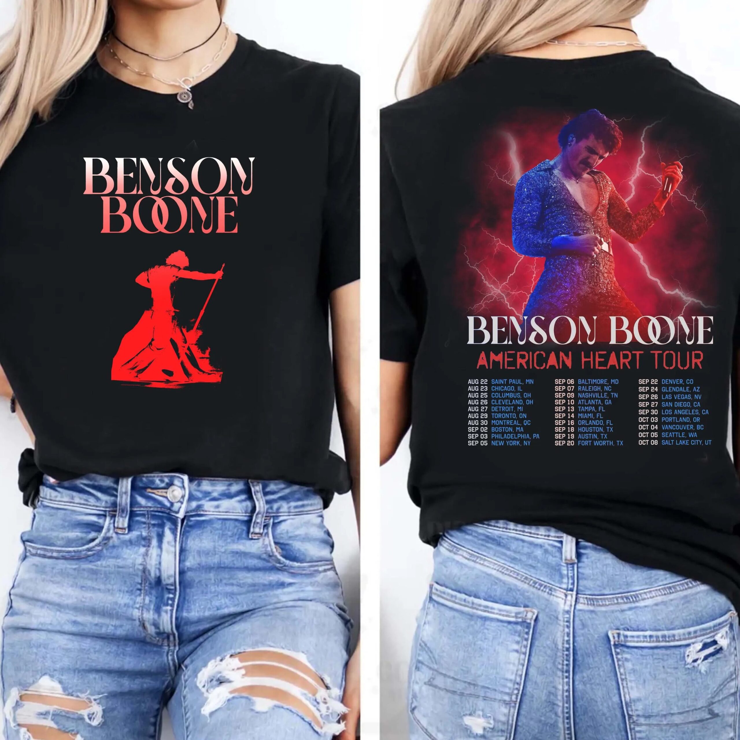 Benson Boone American Heart Tour Shirt,Benson Boone Tshirt,Boone Tour,Benson Boone Merch