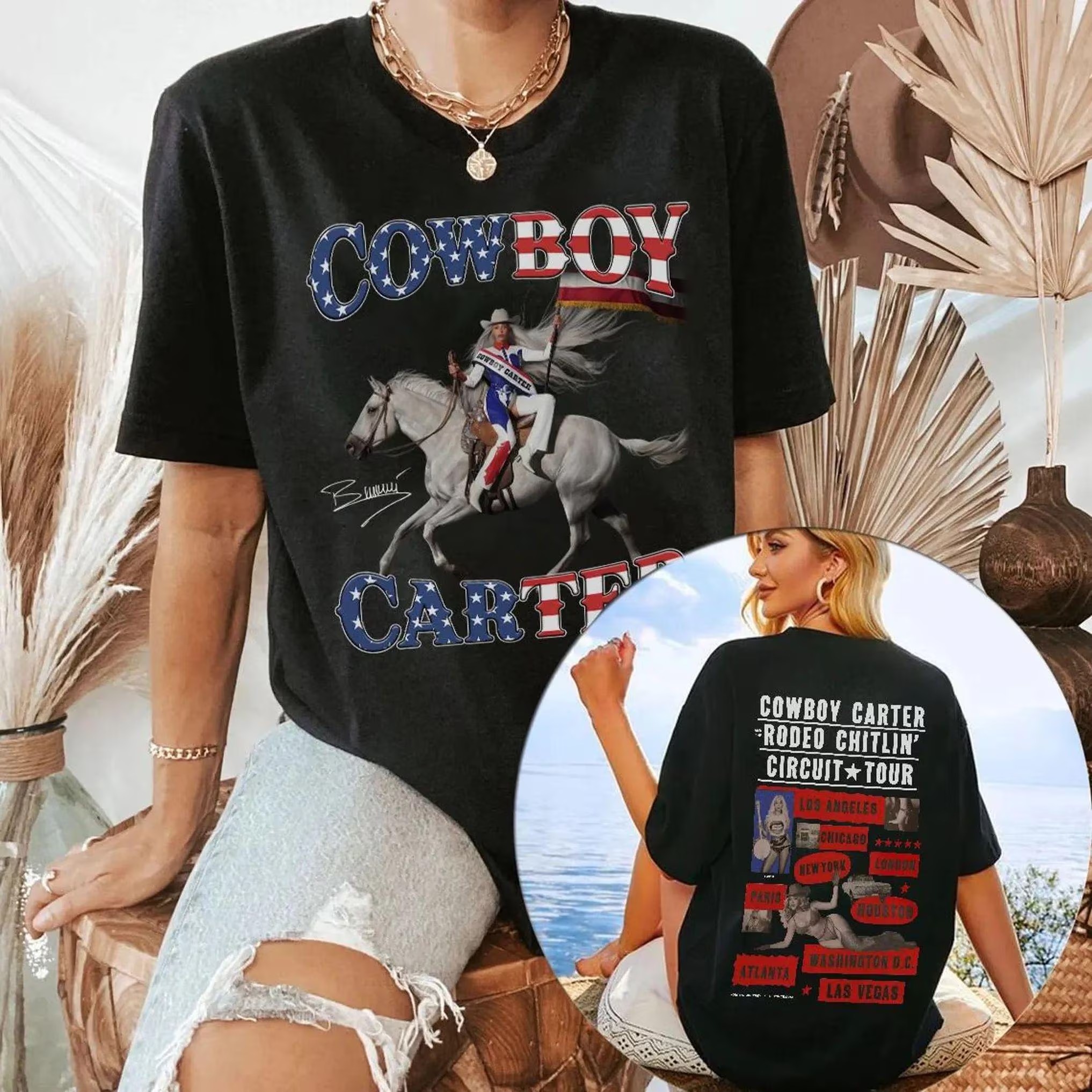 Beyonce Rodeo Cowboy Carter Tour 2025 Merch Shirt