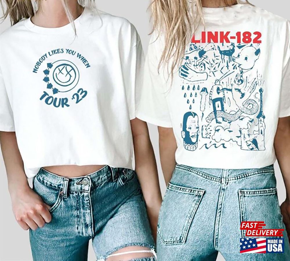 Blink 182 Tour 2 Side Vintage Unisex Tshirt