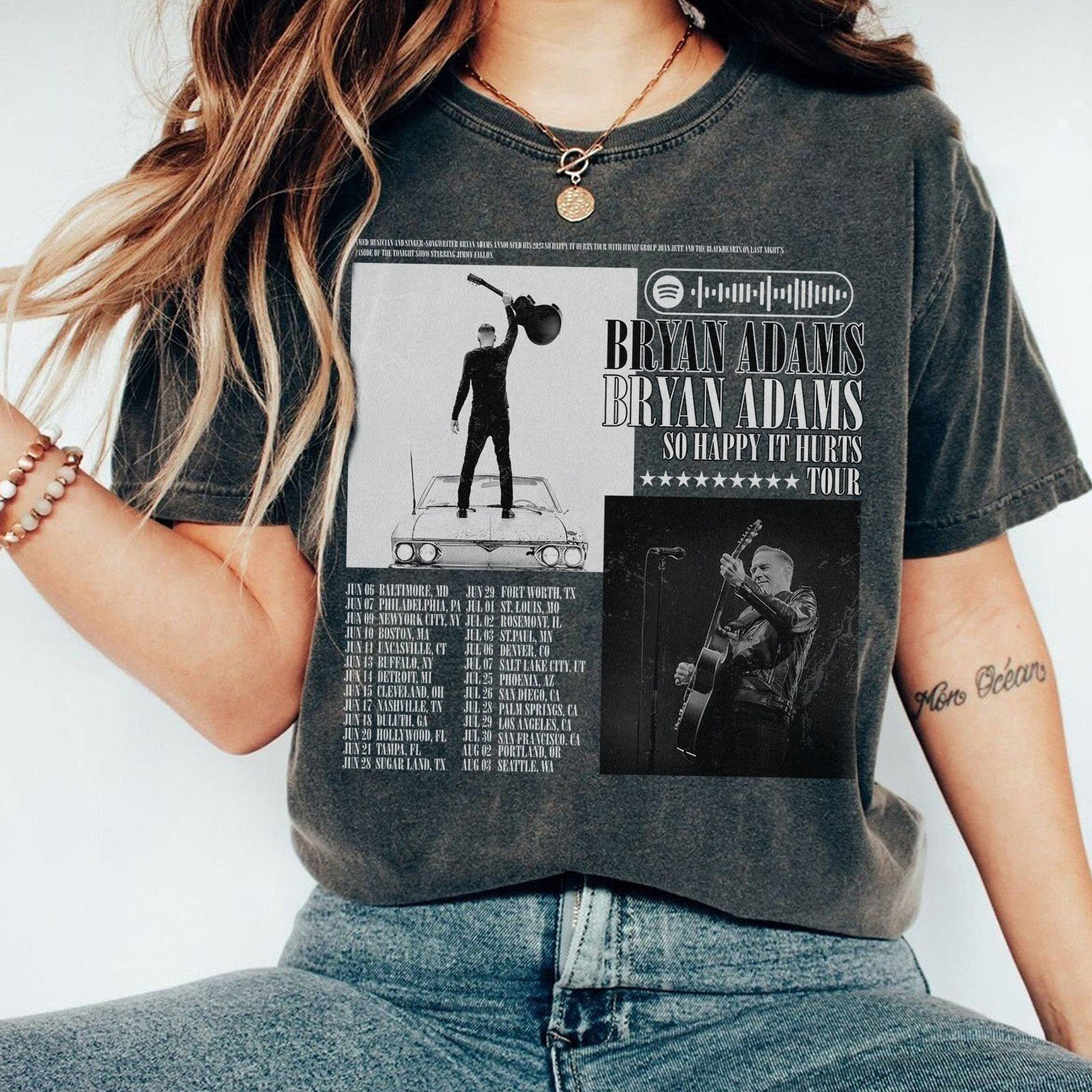 Bryan Adams Tour Retro Tee, Bryan Adams Retro Tour Limited Shirt