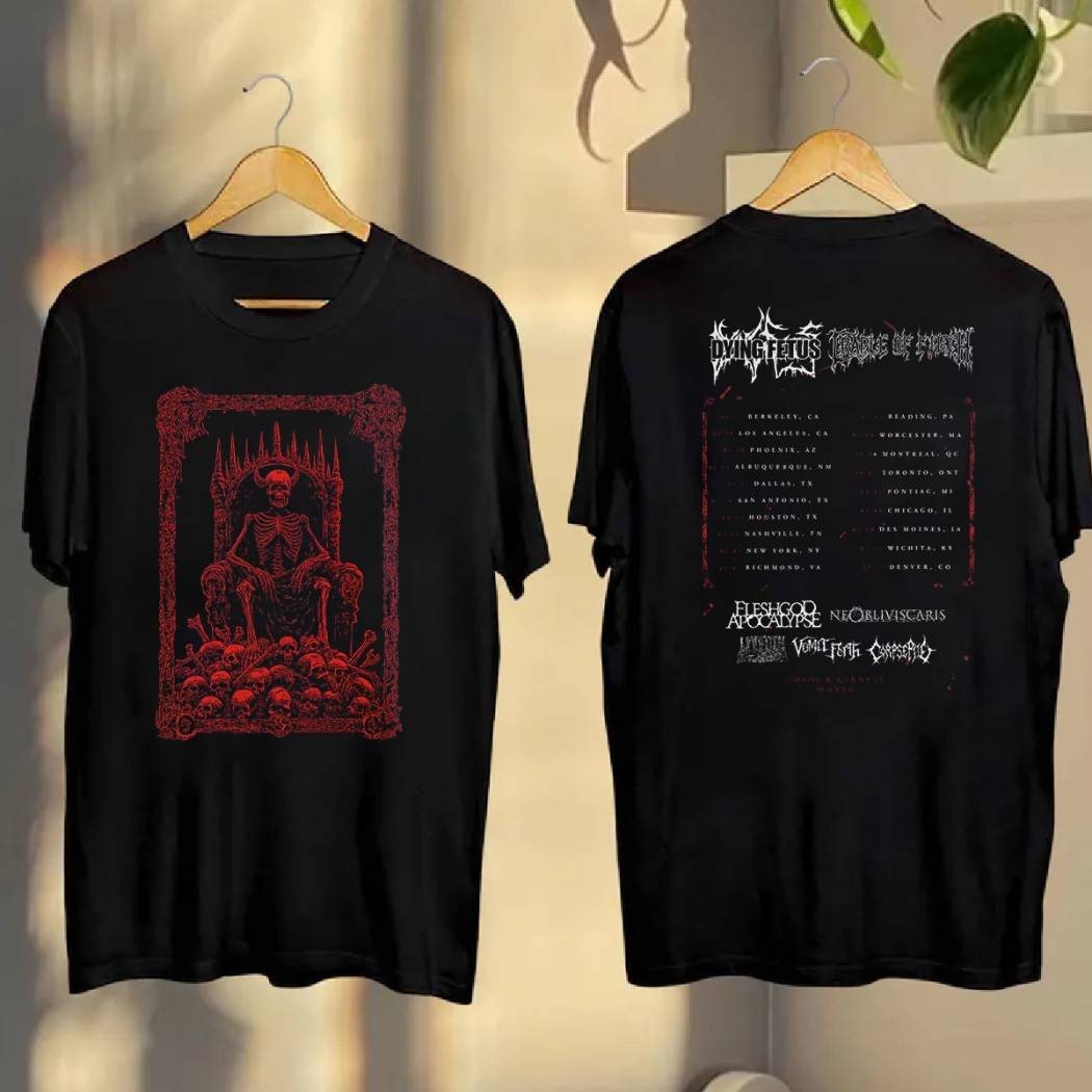 Chaos And Carnage 2025 Tour Red Skull King Shirt