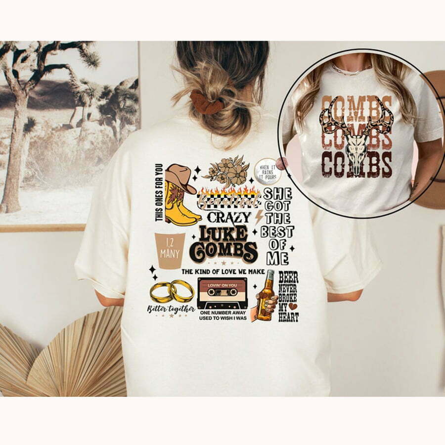 Combs Bullhead Shirt Two Side Print, Country Music Shirt, Luke Combs