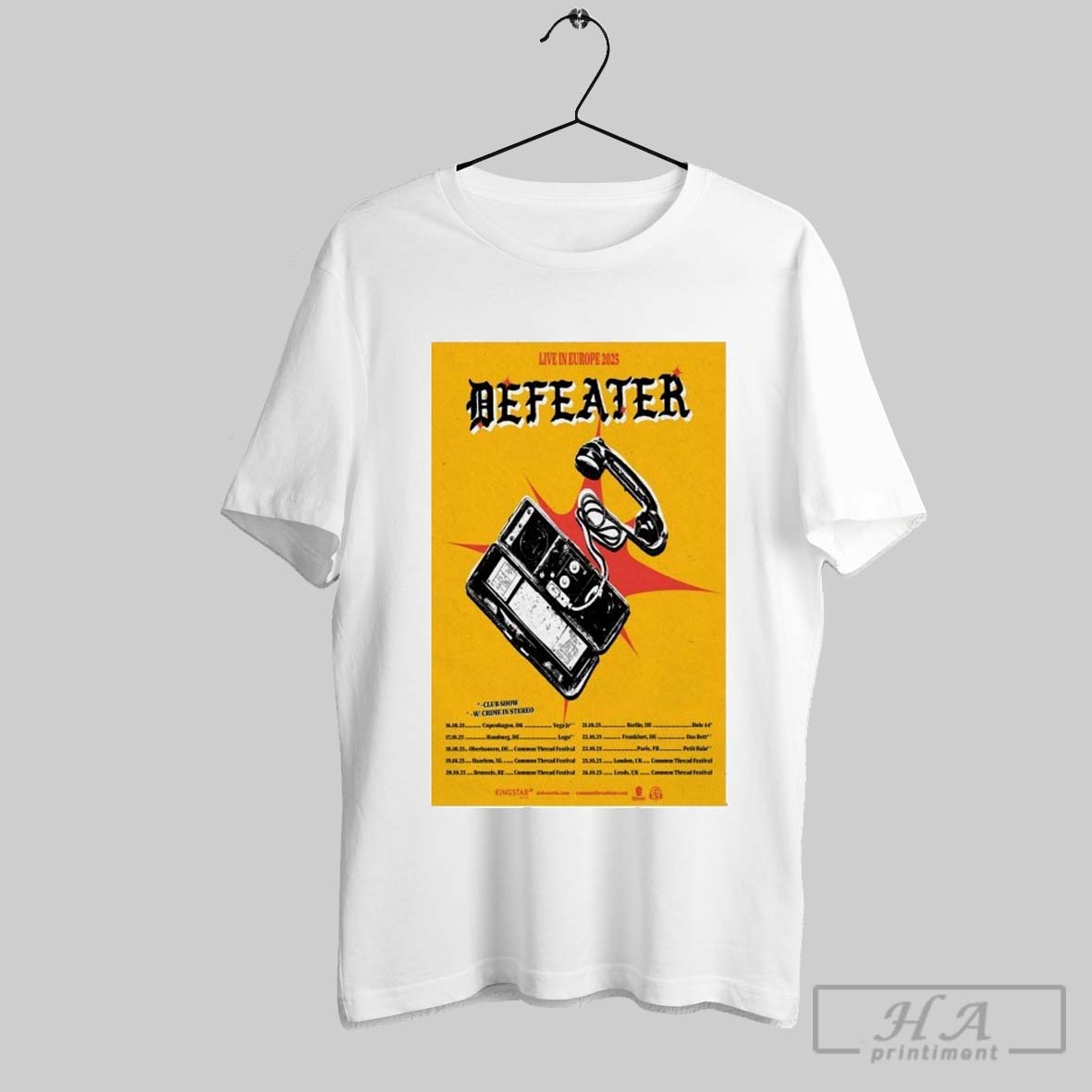 Defeater Live In Europe 2025 Tour Shirt