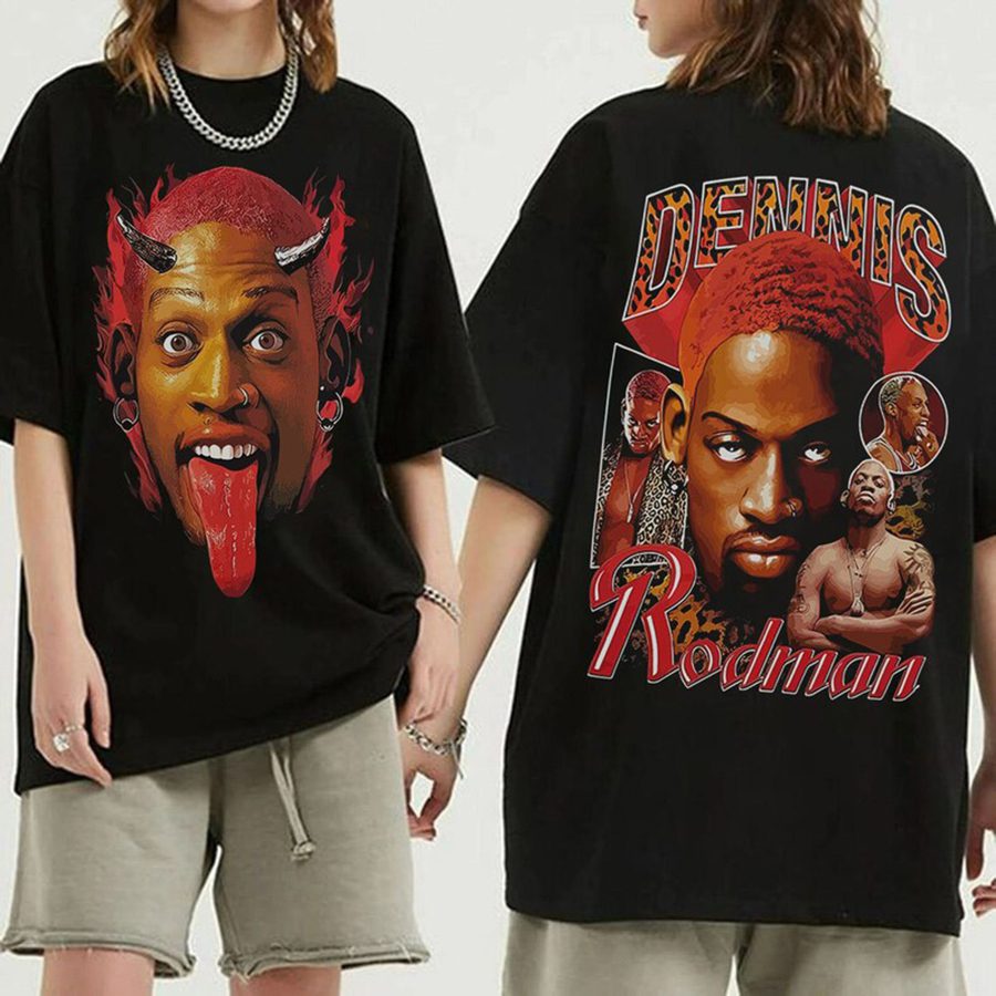 Dennis Rodman Vintage Style Shirt 2 Sides, Dennis Rodman Fluo Sweatshirt