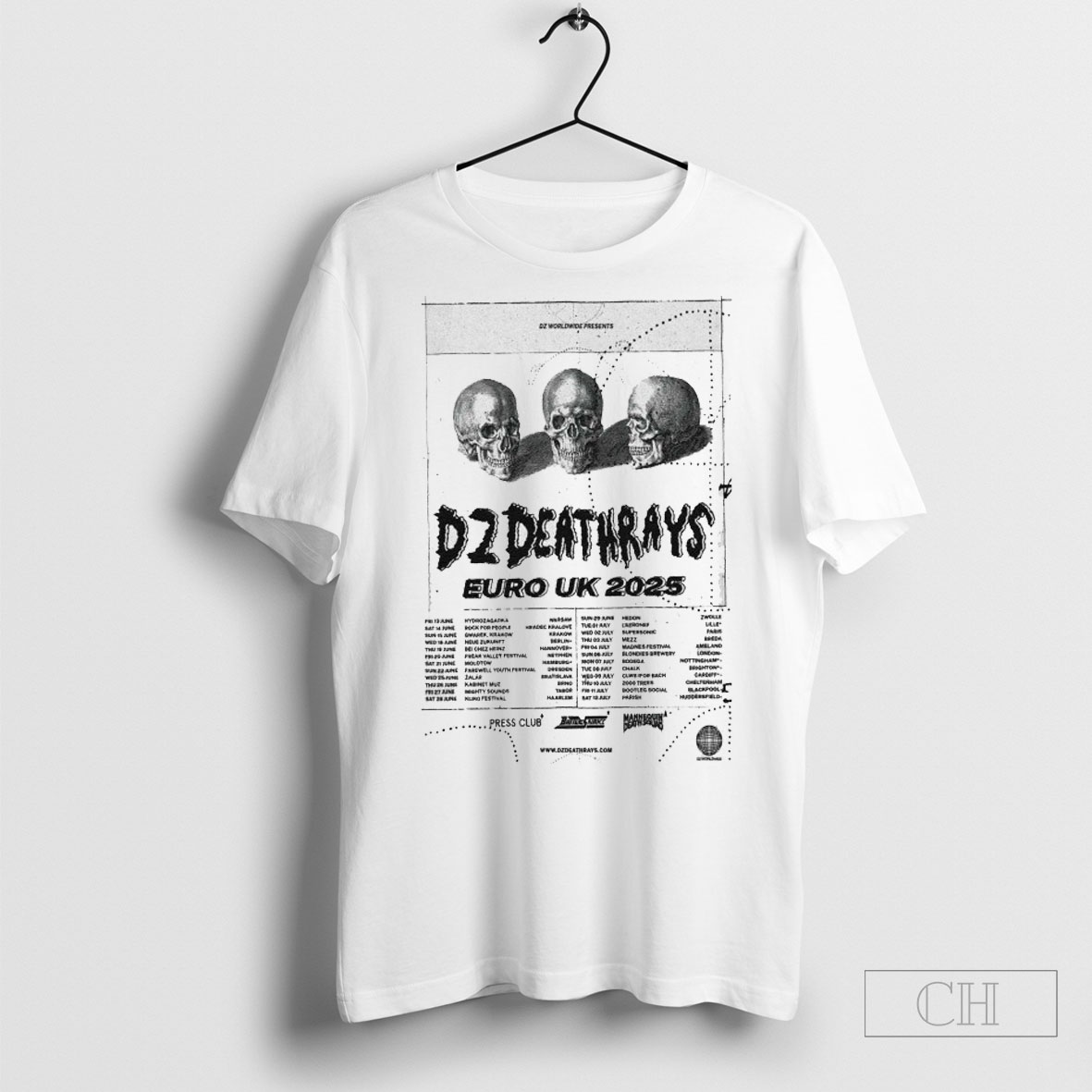 Dz Deathrays Euro Uk Tour 2025 Skulls Shirt