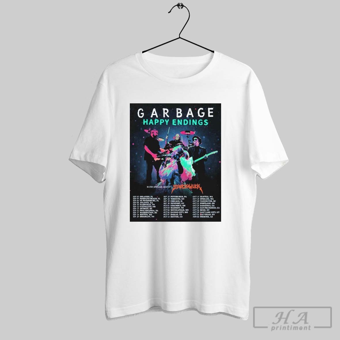 Garbage Announces Fall 2025 Happy Endings Tour Shirt