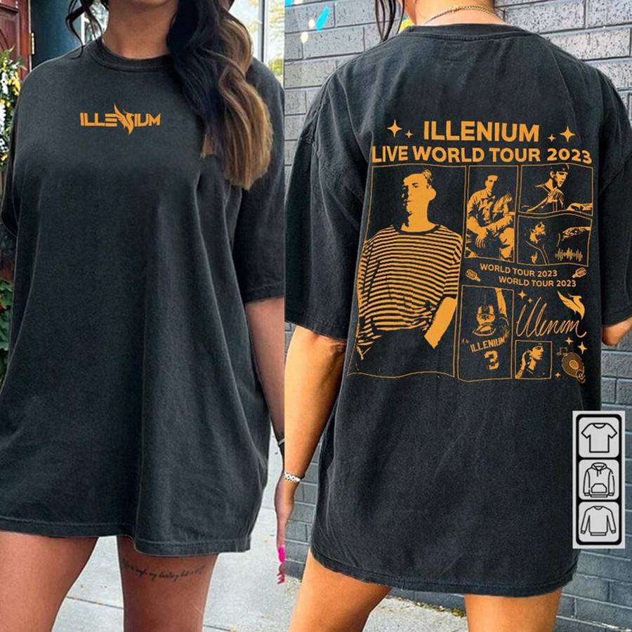 Illenium Music Shirt Double Sided, Illenium Dj Live World Tour 2023
