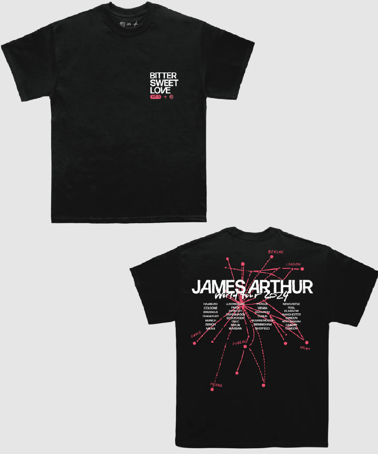 James Arthur Bitter Sweet Love Tour Black Shirt