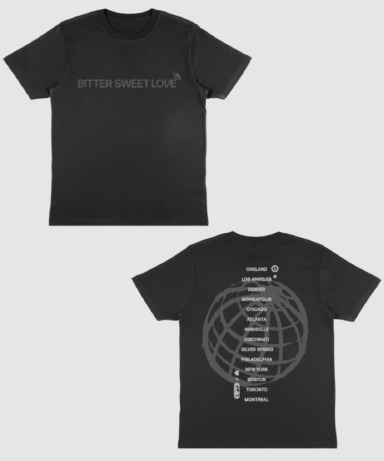 James Arthur Bitter Sweet Merch Love Us Tour Charcoal Shirt