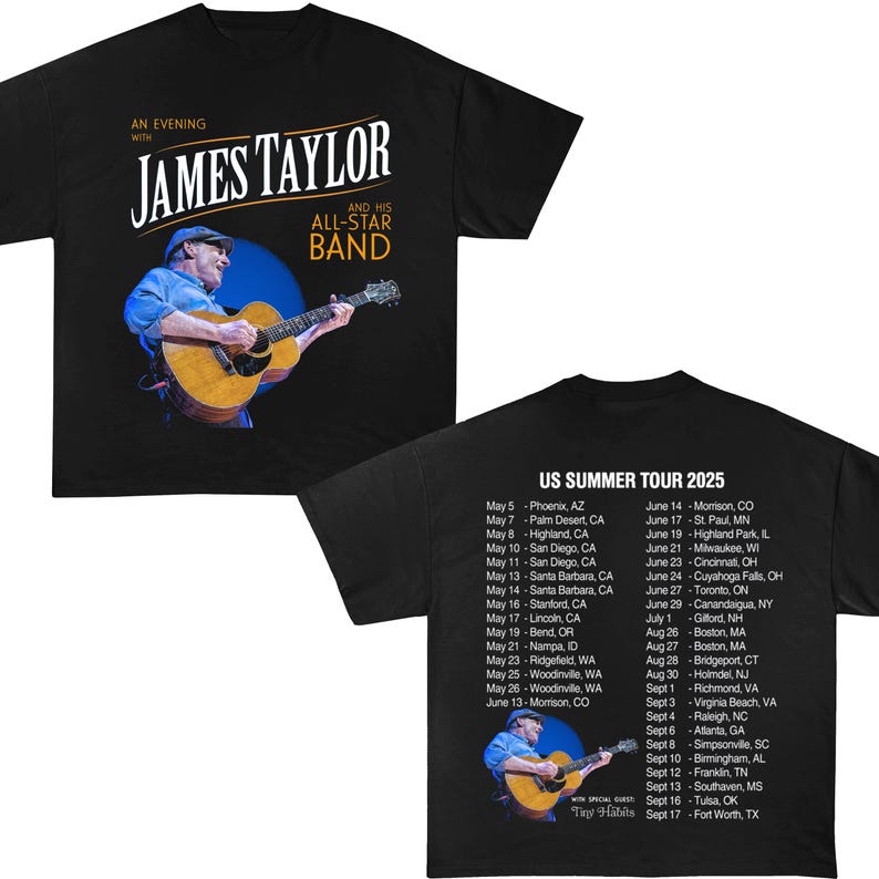 James Taylor Summer Tour 2025 Shirt James Taylor 90S Vintage Shirt