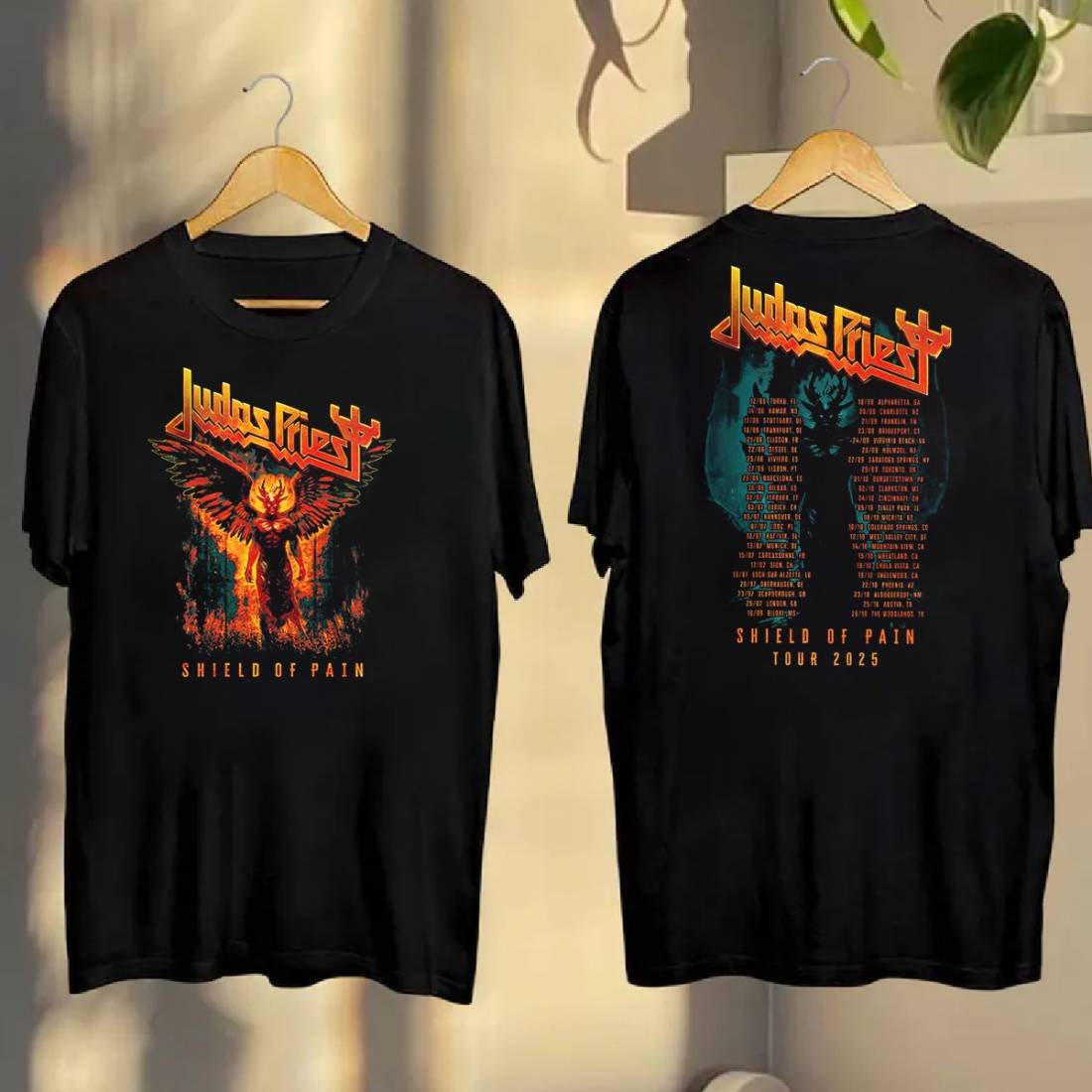 Judas Priest Shield Of Pain Tour 2025 Winged Demon Shirt