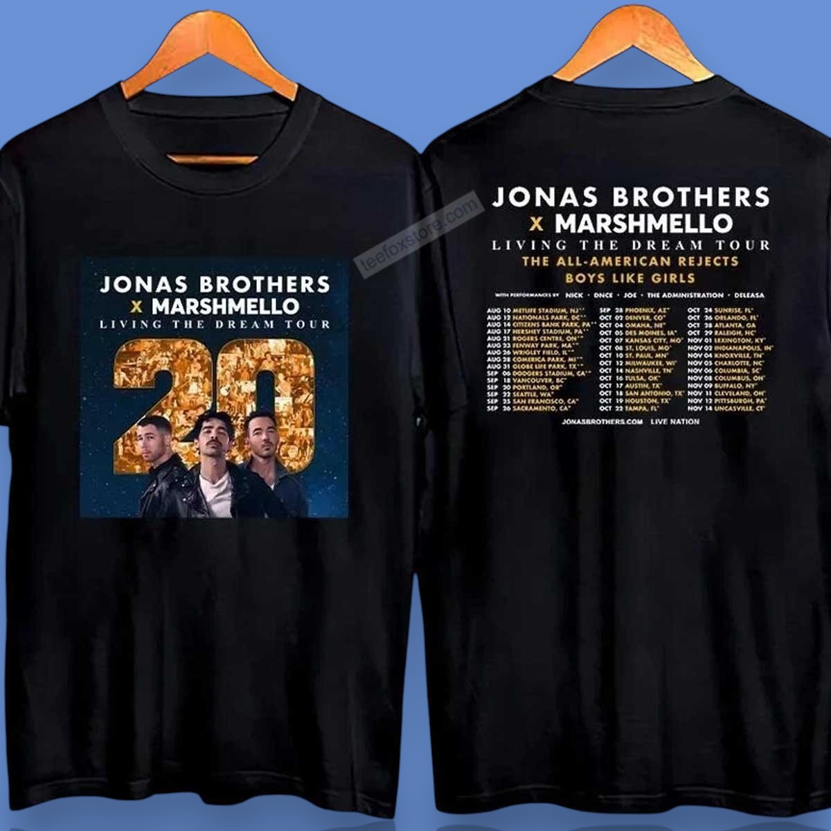 Jonas Brothers Marshmello Living The Dream Tour 2025 Shirt