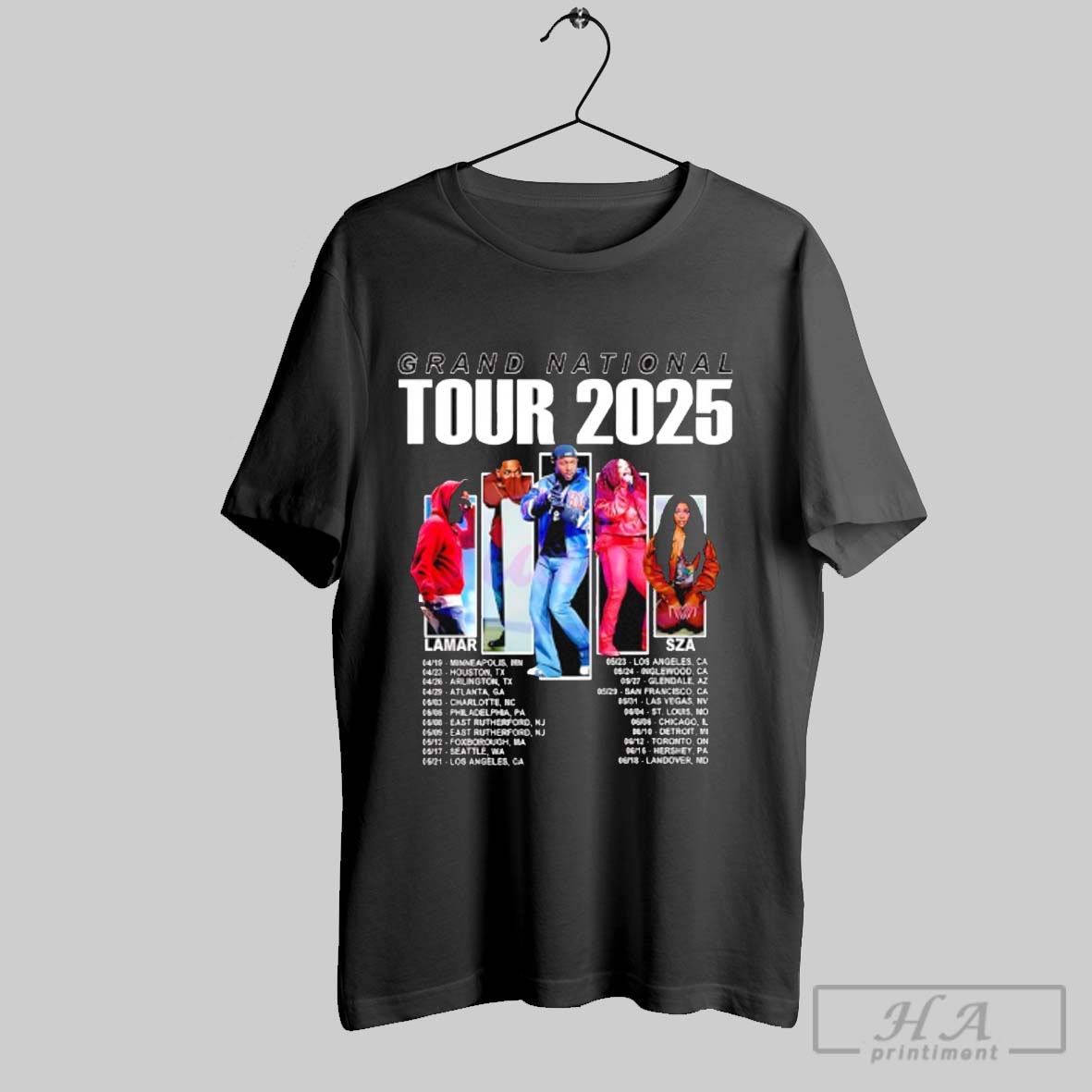 Kendrick Lamar X Sza Grand National Tour 2025 Graphic Shirt
