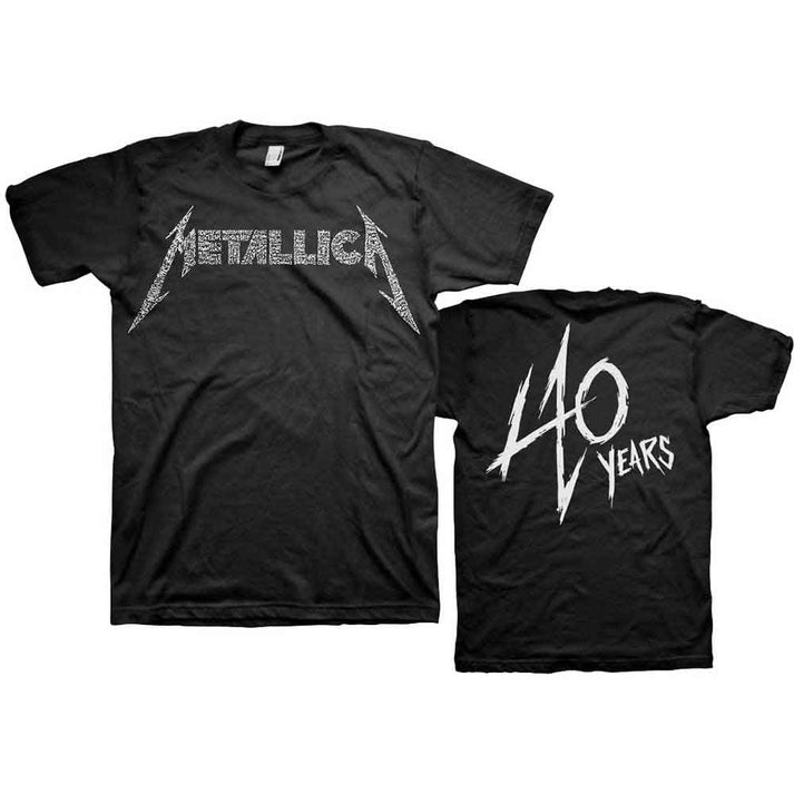 Metallica 40Th Anniversary Songs Logo Shirt Black