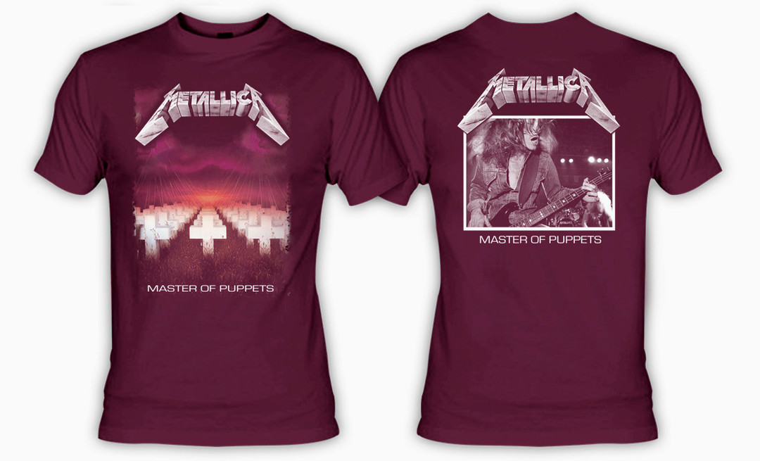 Metallica Master Of Puppets Burgundy Shirt