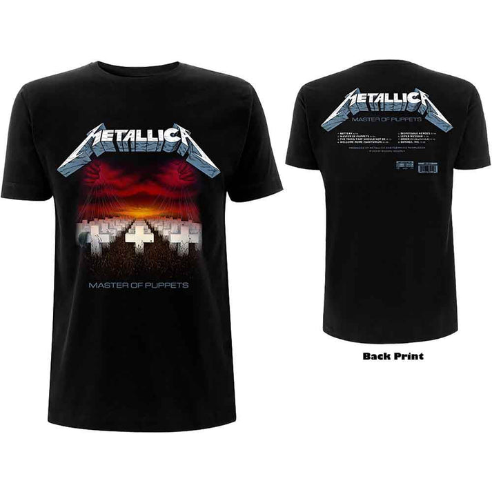 Metallica Master Of Puppets Tracks Mens Shirt Black