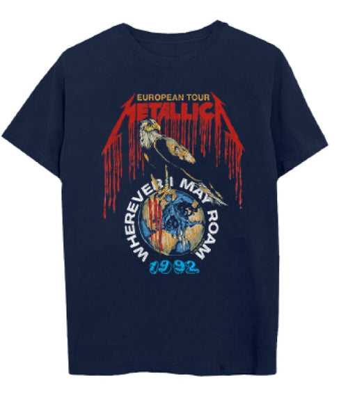 Metallica Wherever I May Roam 92 Tour Red Logo Shirt