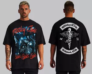 Motley Crue Girls Girls Front And Back Print Hard Rock Black Shirt