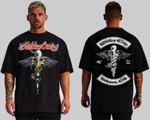 Motley Crue Snake Front And Back Print Hard Rock Black Shirt