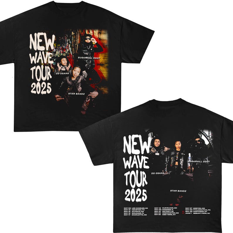 New Wave Tour 2025 Sugarhill Ddot,Dd Osama,Star Bandz Tshirt